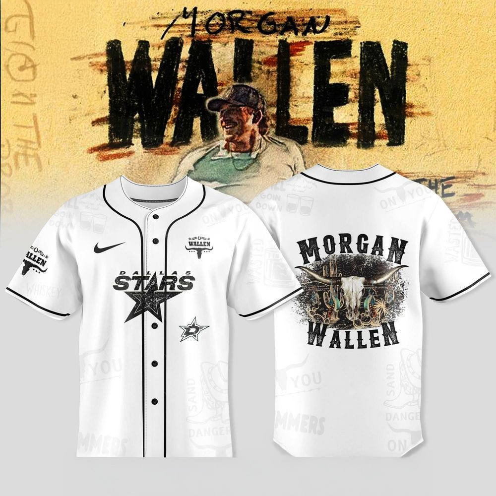 Dallas Stars X Morgan Wallen Tour Merch 2025 Jersey Dallas Stars Merch Fans Gifts