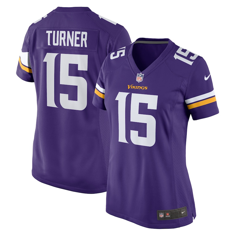 Dallas Turner 15 Minnesota Vikings Women's Game Jersey - Purple - JSDV452