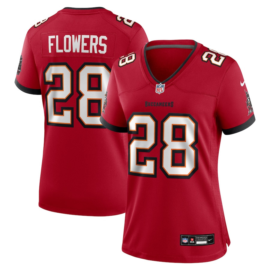 Dallis Flowers 28 Tampa Bay Buccaneers Women's Game Jersey - Red - JS866