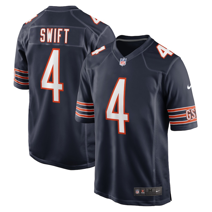 D'Andre Swift 4 Chicago Bears Game Men Jersey - Navy - JSDV405