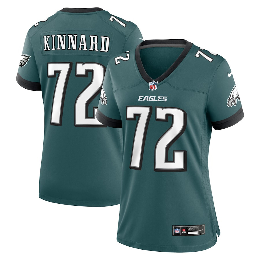 Darian Kinnard 72 Philadelphia Eagles Women Team Game Jersey - Midnight Green - JSDV911