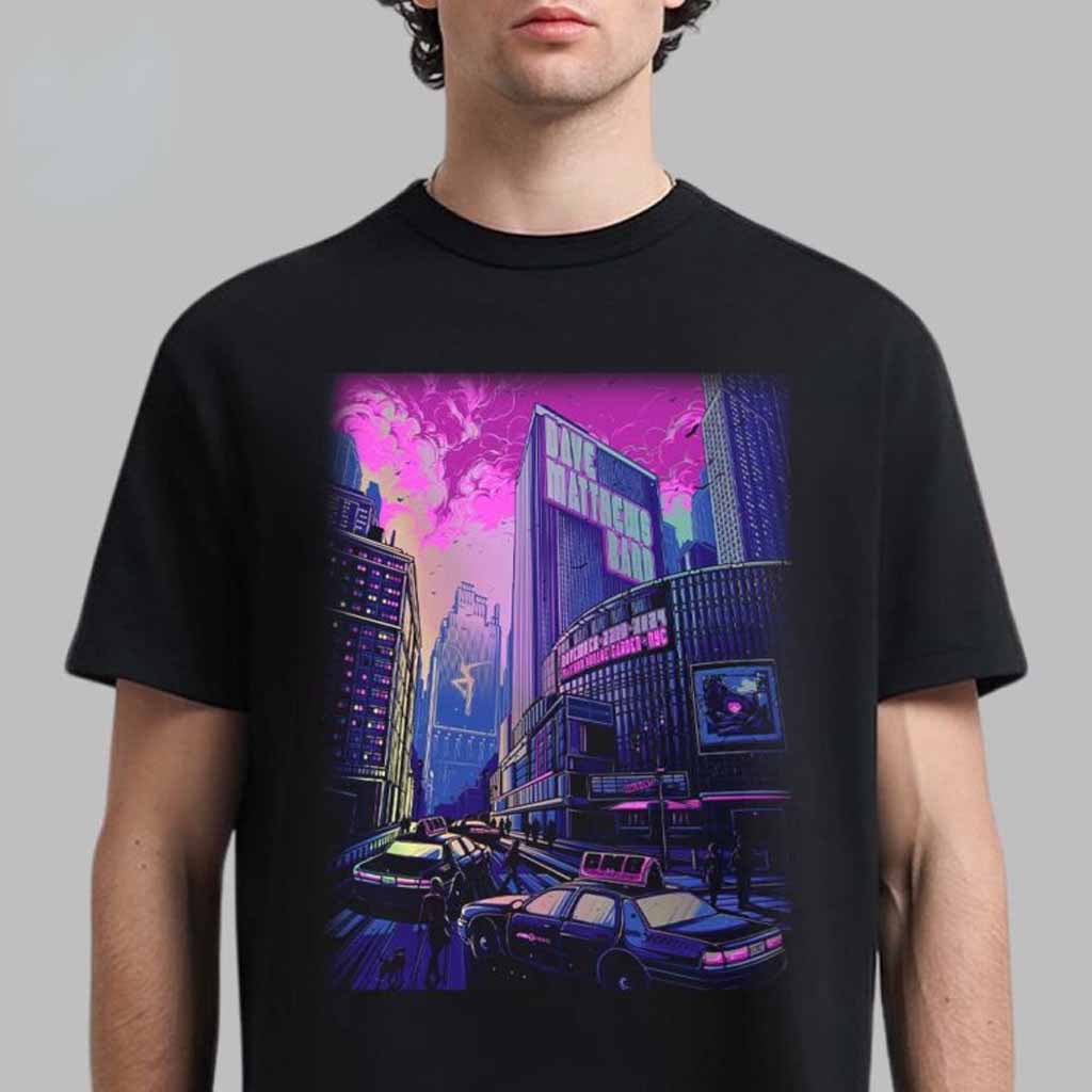 Dave Matthews Band Concert Poster For Show At Madison Square Garden Night 1 In New York City On November 22 2024 Purple Version T-Shirt Music Fan Gifts