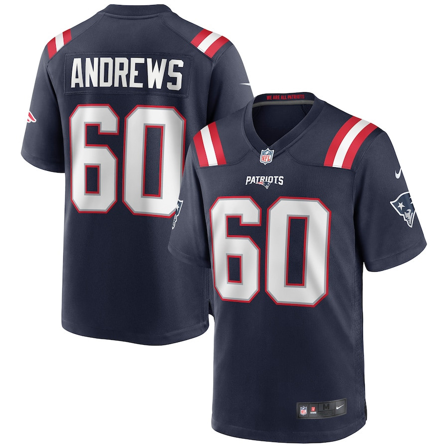 David Andrews 60 New England Patriots Men Game Jersey - Navy - JS939