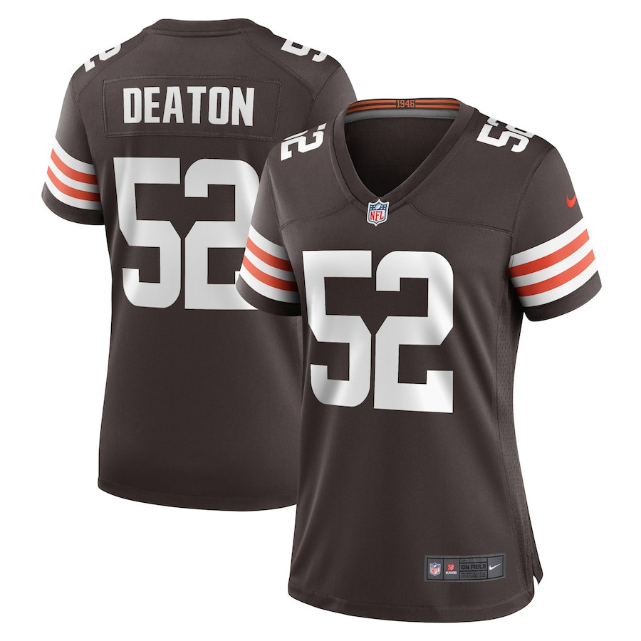 Dawson Deaton 52 Cleveland Browns Women's Game Jersey - Brown - JSDV429