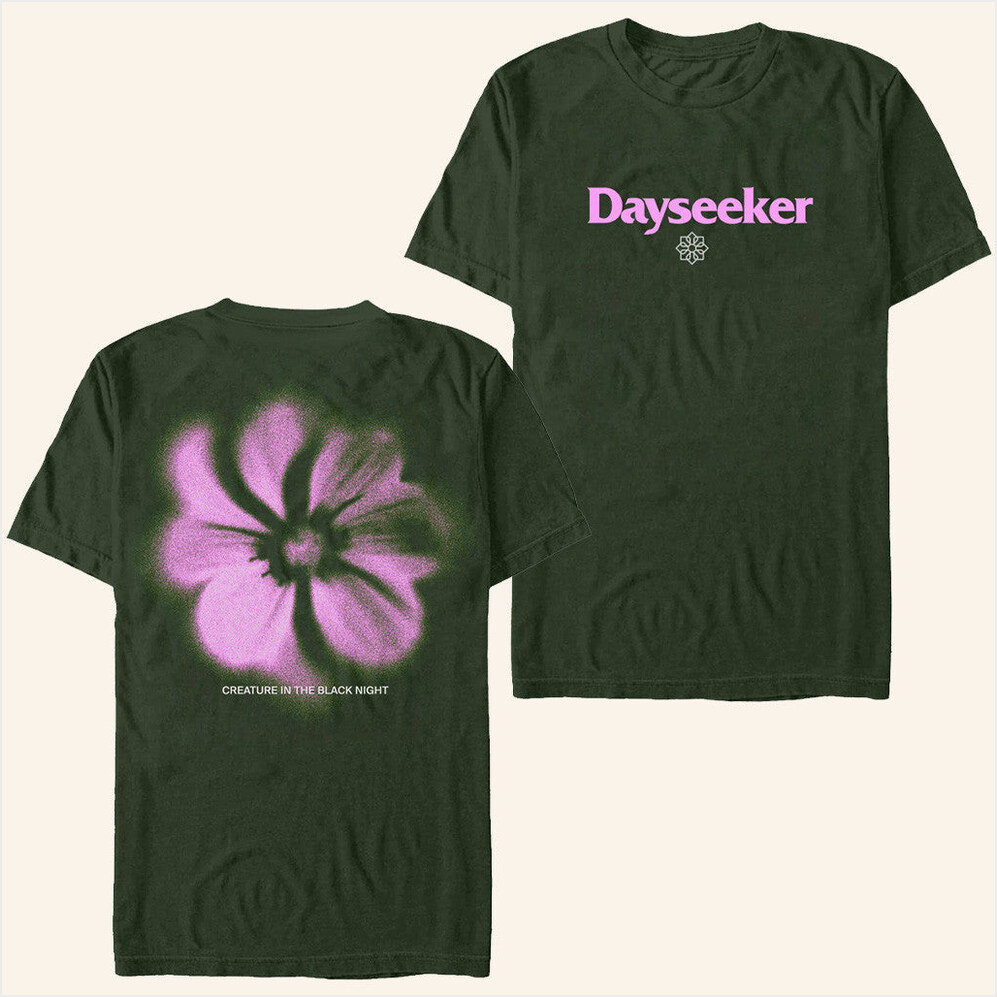Dayseeker Faded Flower Military Green T-Shirt Impericon Merch Wife Birthday Gifts BFF Gifts
