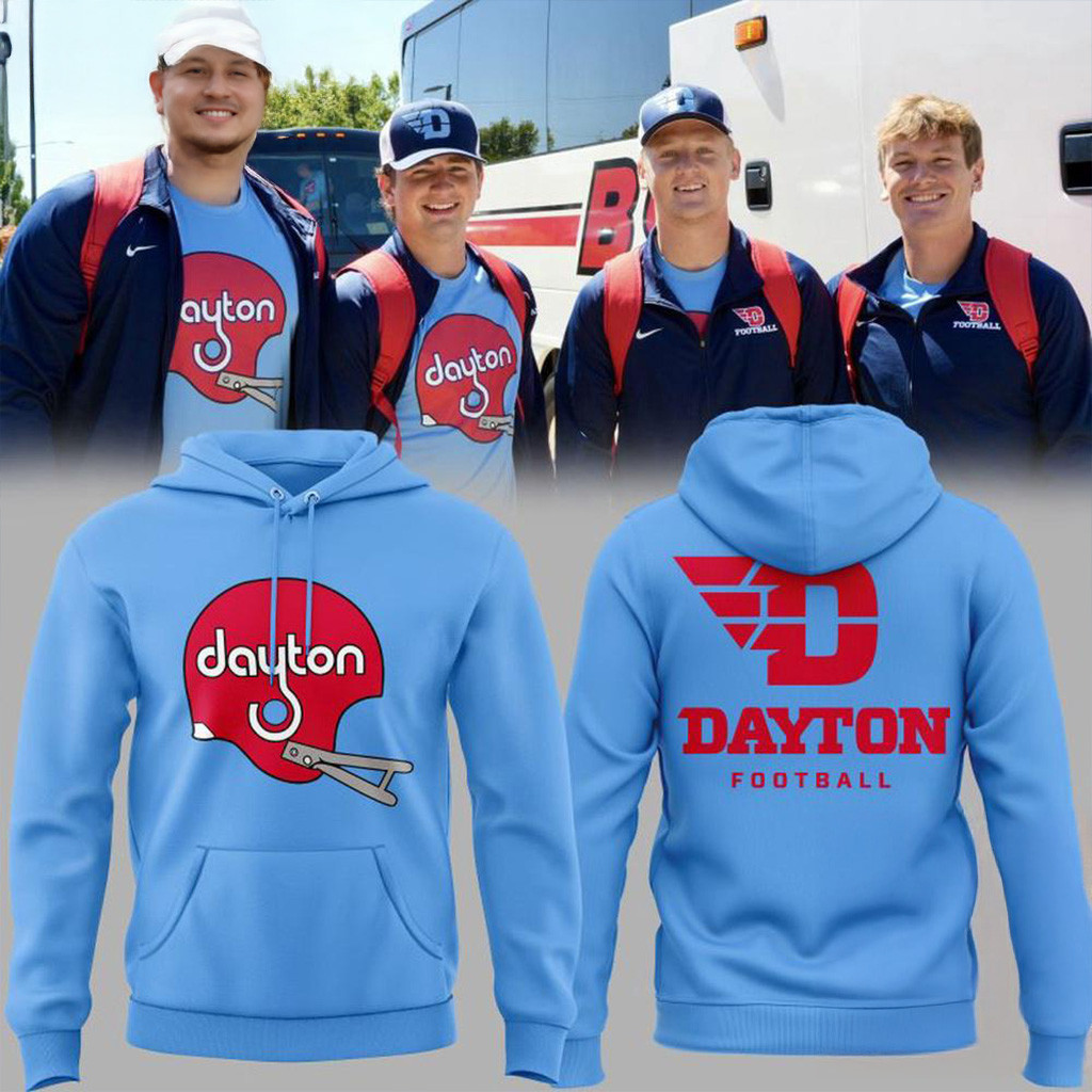Dayton Flyers Football 2025 New Uniform Hoodie Dayton Flyers Merch Football Themed Gifts