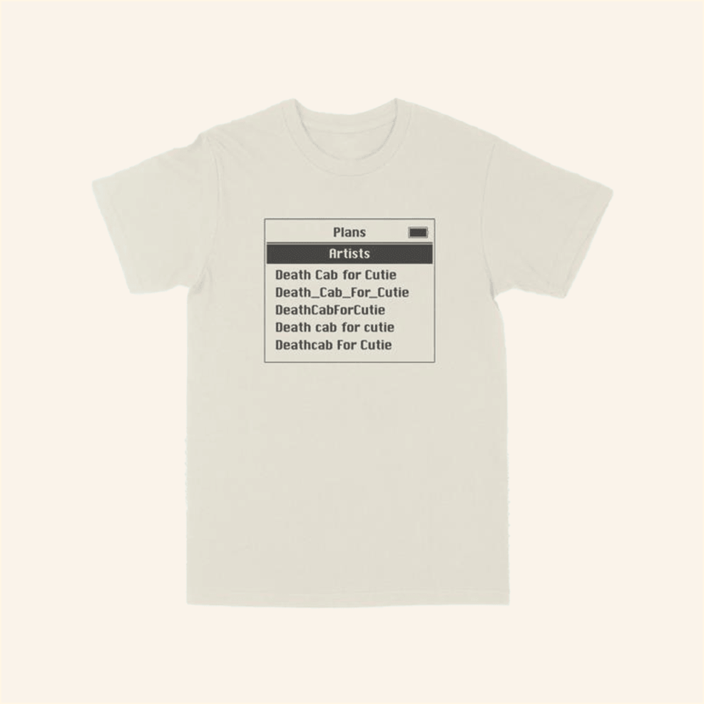 DCFC Screen T-Shirt Death Cab For Cutie Merch Presents For Boyfriend Gifts For Best Friend
