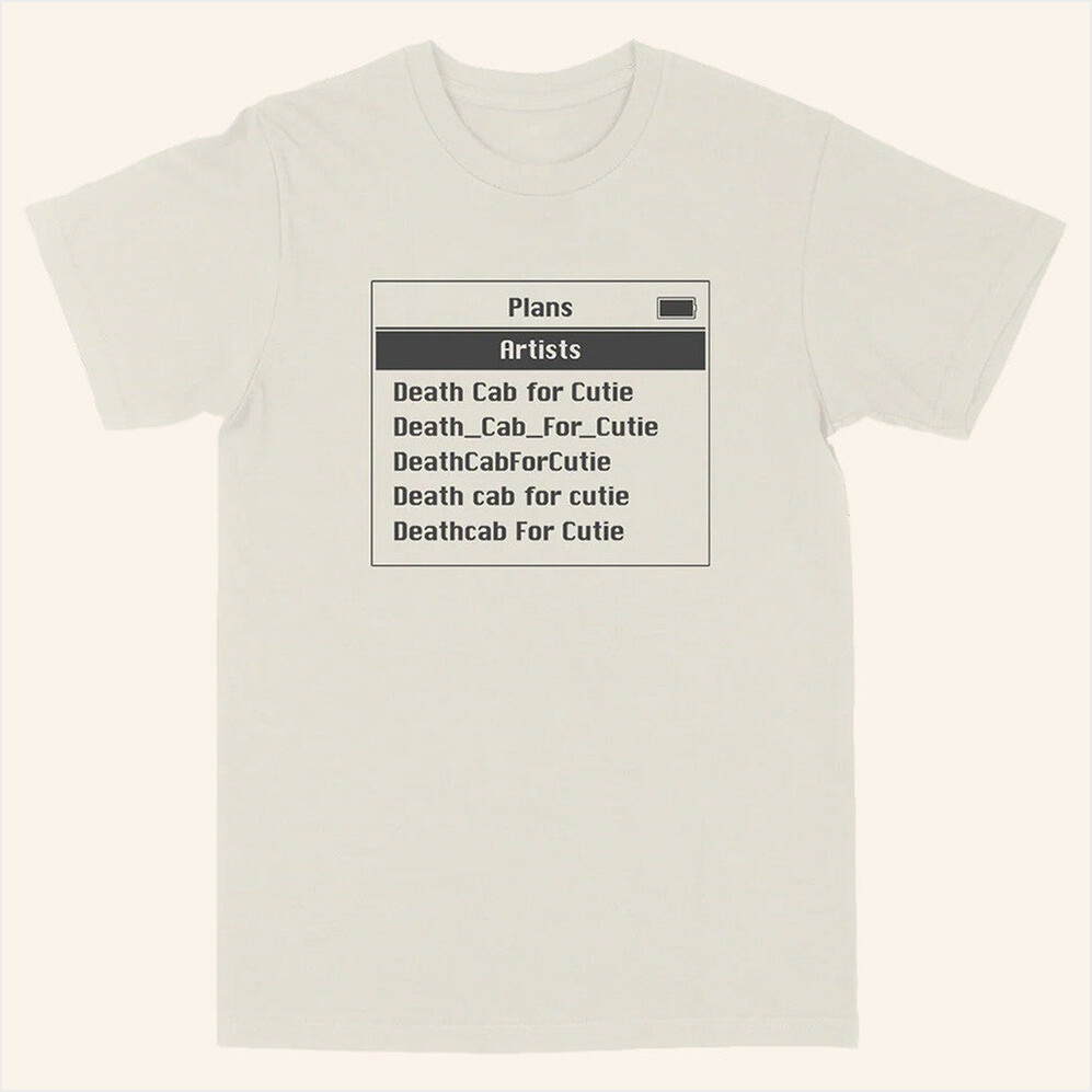 DCfC Screen T-Shirt Death Cab For Cutie Merch Vintage White Birthday Gifts For Brother