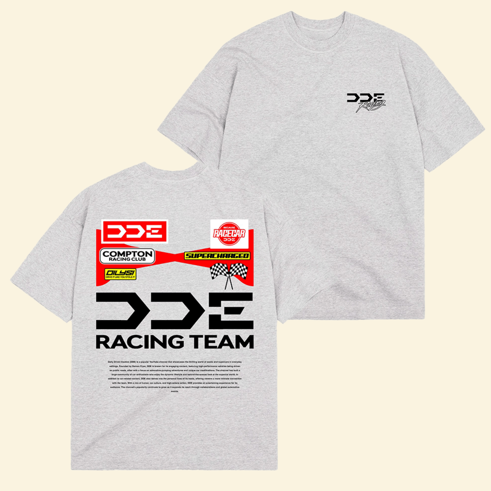 DDE Racing Team Heather Grey T-Shirt DDE Merch Good Father's Day Gifts For Racing Lovers