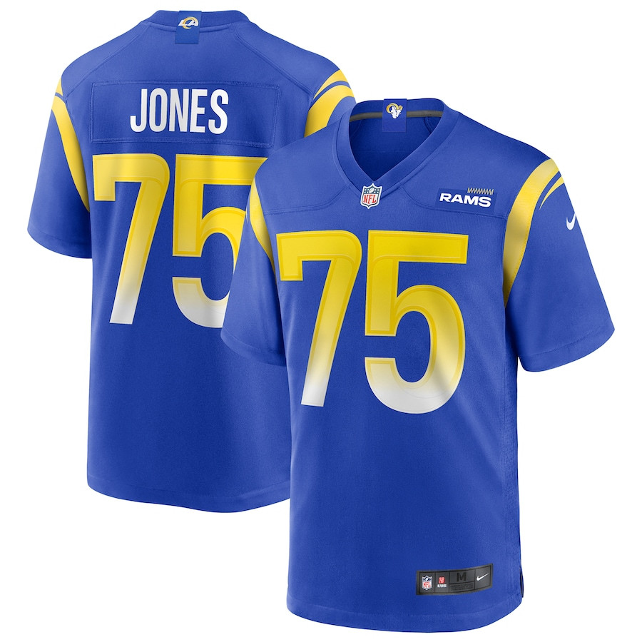 Deacon Jones 75 Los Angeles Rams Men Game Retired Jersey - Royal - JS203