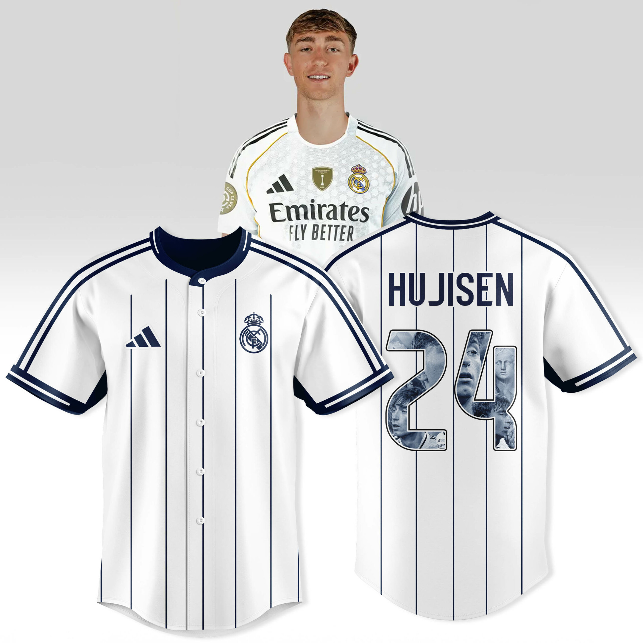 Dean Huijsen 24 Real Madrid Personalized Baseball Jersey For Fans