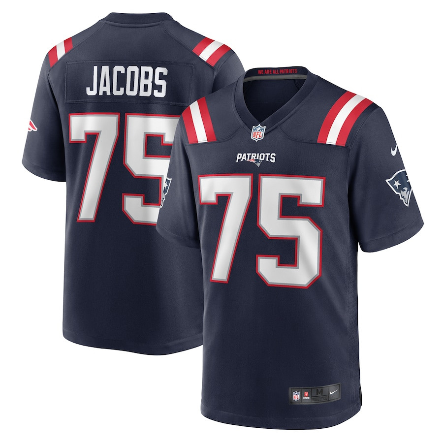 Demontrey Jacobs 75 New England Patriots Game Men Jersey - Navy - JS307