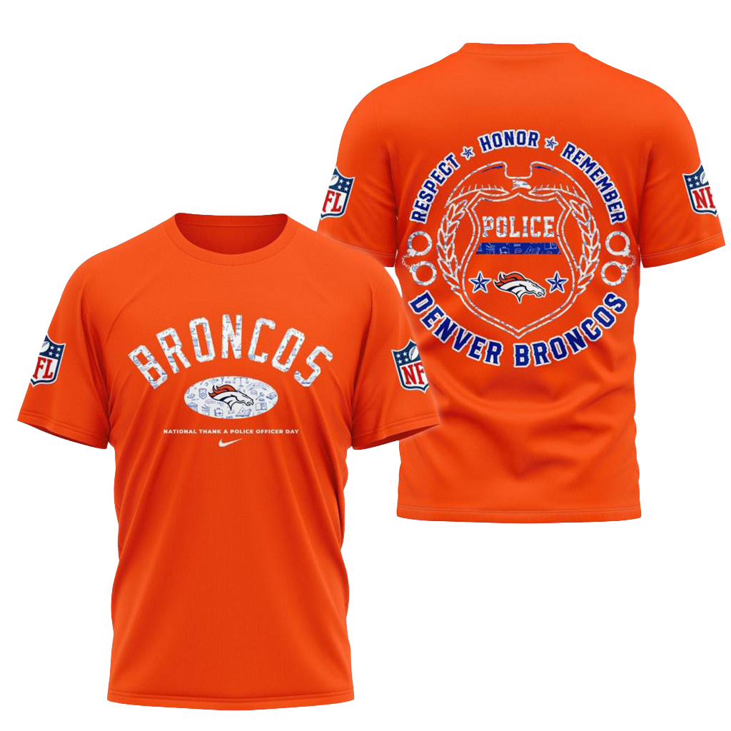 Denver Broncos National Thank A Police Officer Day Shirt Denver Broncos Merch Gifts For Men