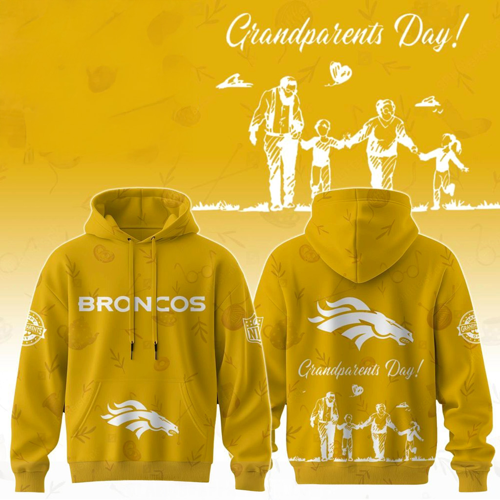Denver Broncos X Grandparents Day 2025 Hoodie Denver Broncos Merch Gifts For Grandparents_