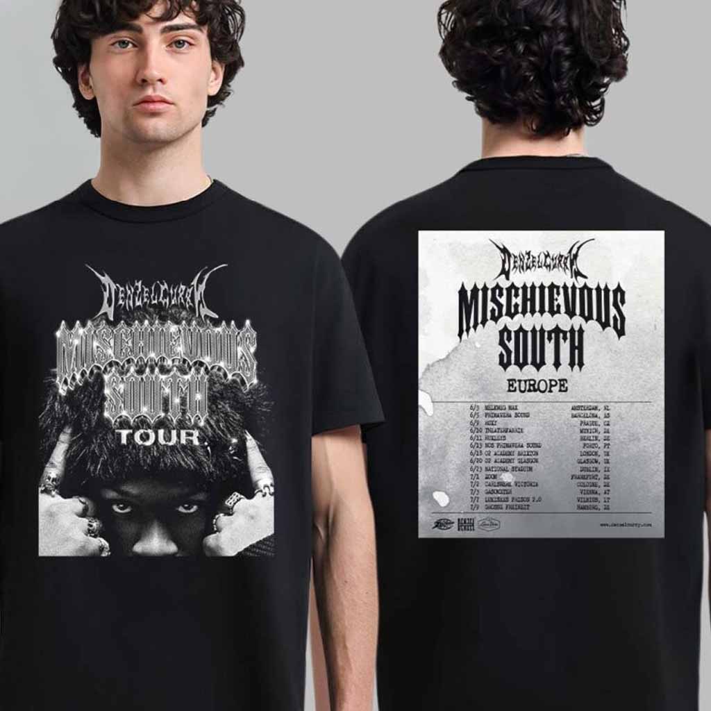 Denzel Curry Merch Mischievous South Europe Tour 2025 T-Shirt Best Gift For Fans