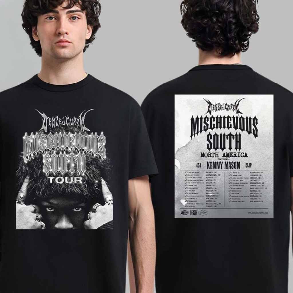 Denzel Curry Merch Mischievous South North America Tour 2025 T-Shirt Gift Ideas For Fans
