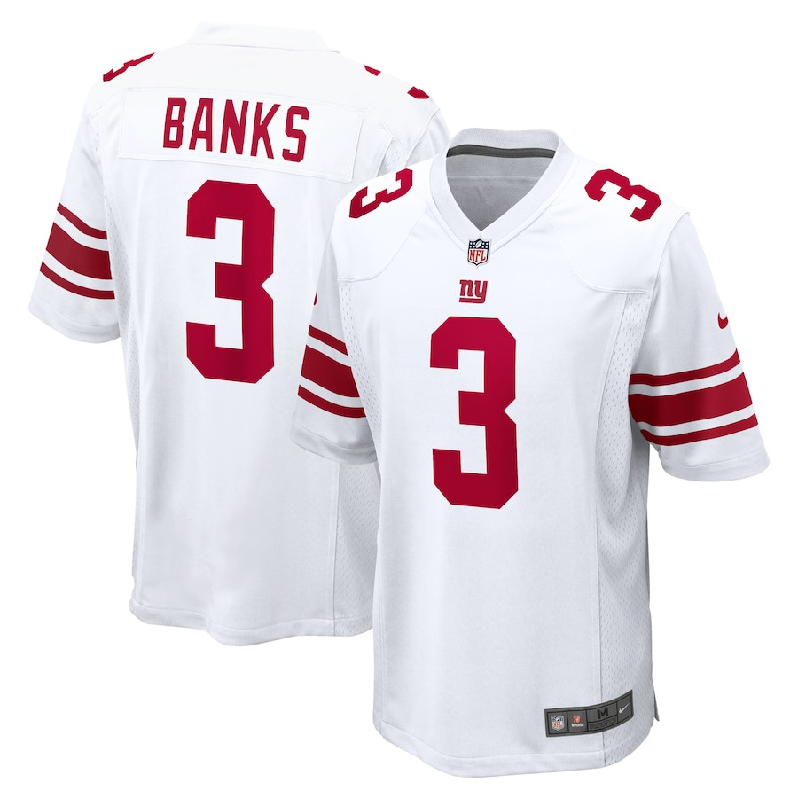 Deonte Banks 3 New York Giants Game Men Jersey - White - JSDV782