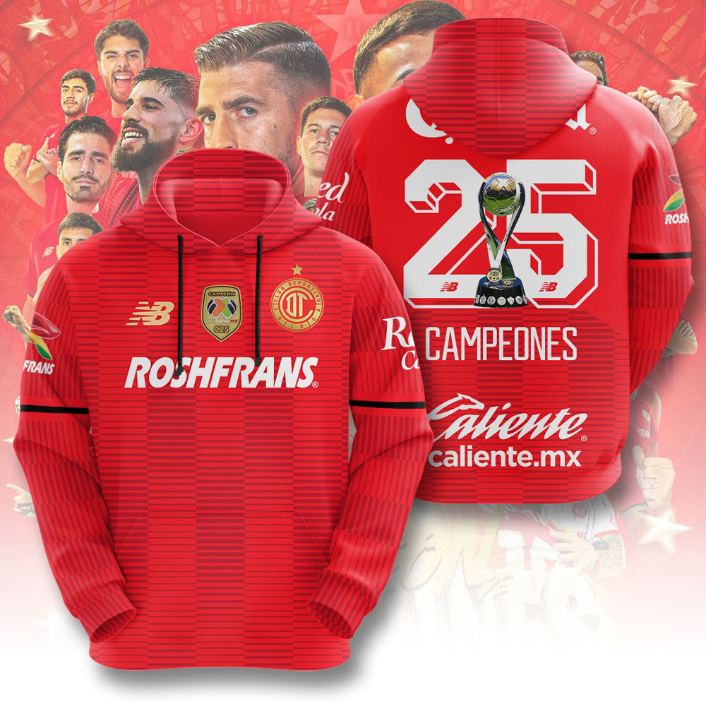Deportivo Toluca FC 3D Hoodie Fan Merch Best Gifts For Dad