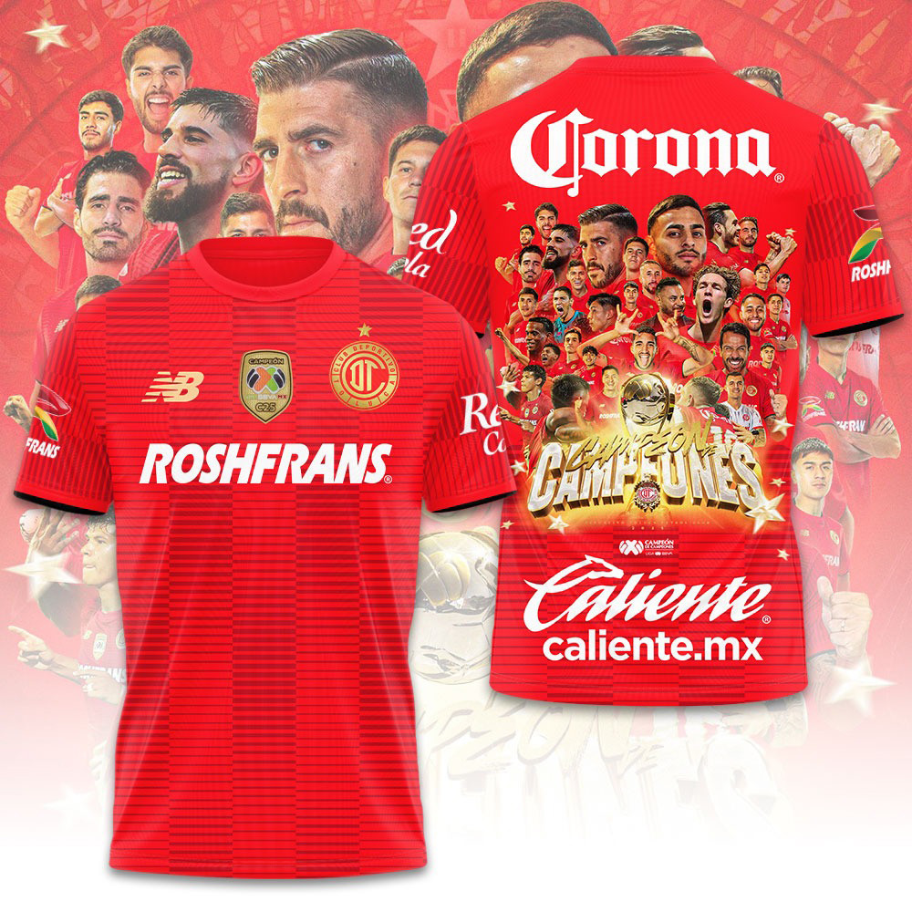 Deportivo Toluca FC 3D T-Shirt Fan Merch Best Gifts For Dad
