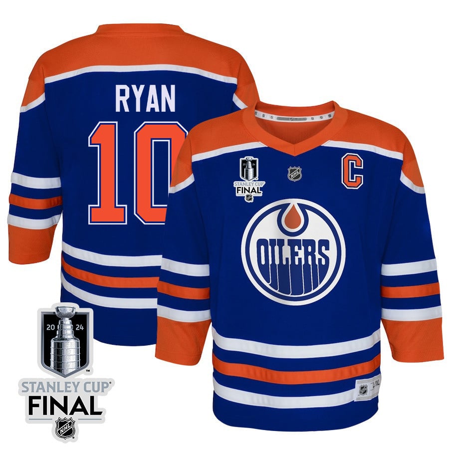 Derek Ryan 10 Edmonton Oilers 2024 STANLEY CUP Final Youth Home Jersey - Royal - JS724