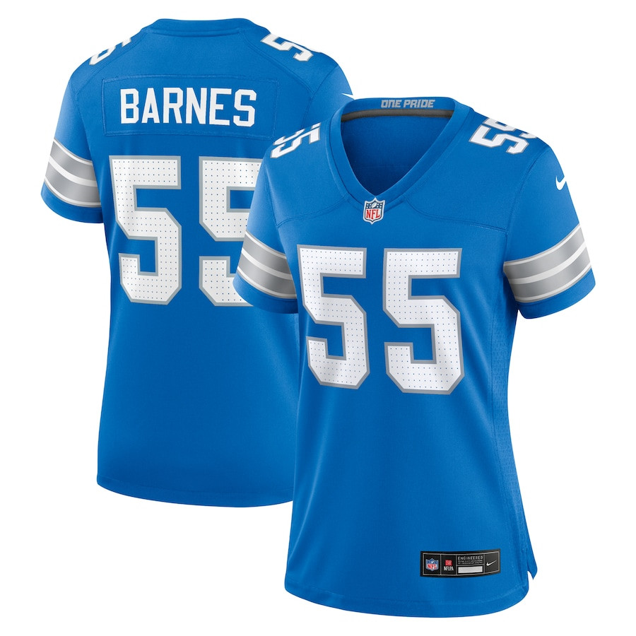 Derrick Barnes 55 Detroit Lions Women's Team Game Jersey - Blue - JSDV287
