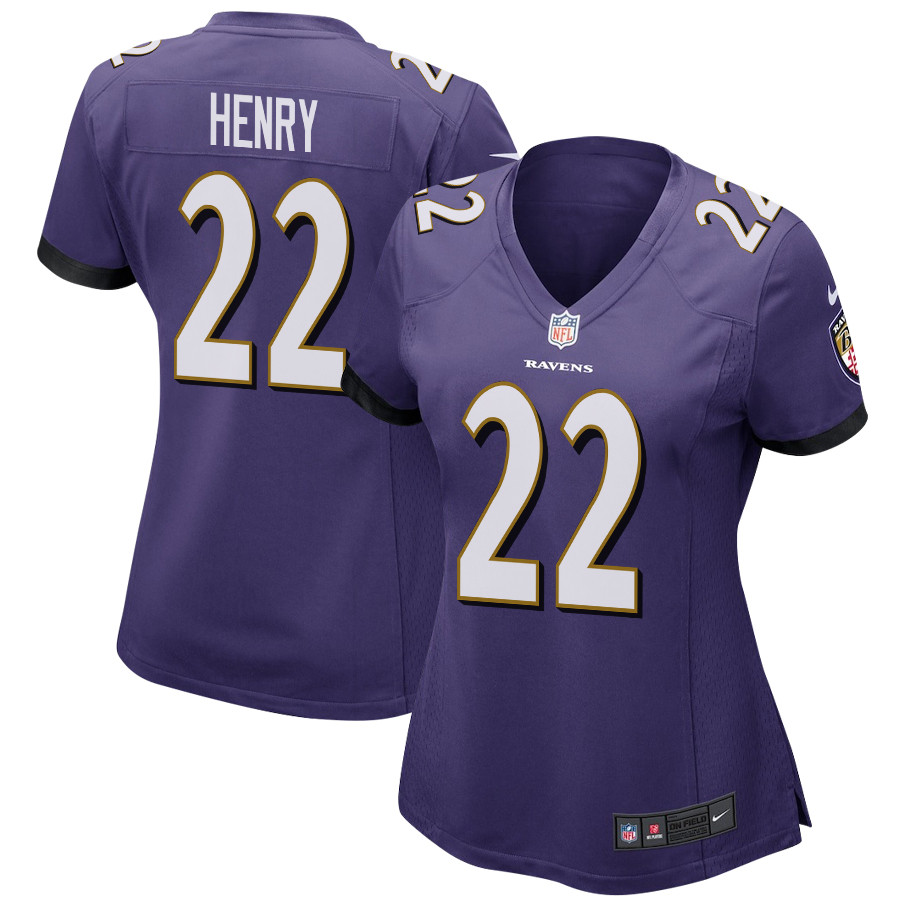 Derrick Henry 22 Baltimore Ravens Game Women Jersey - Purple - JSDV188