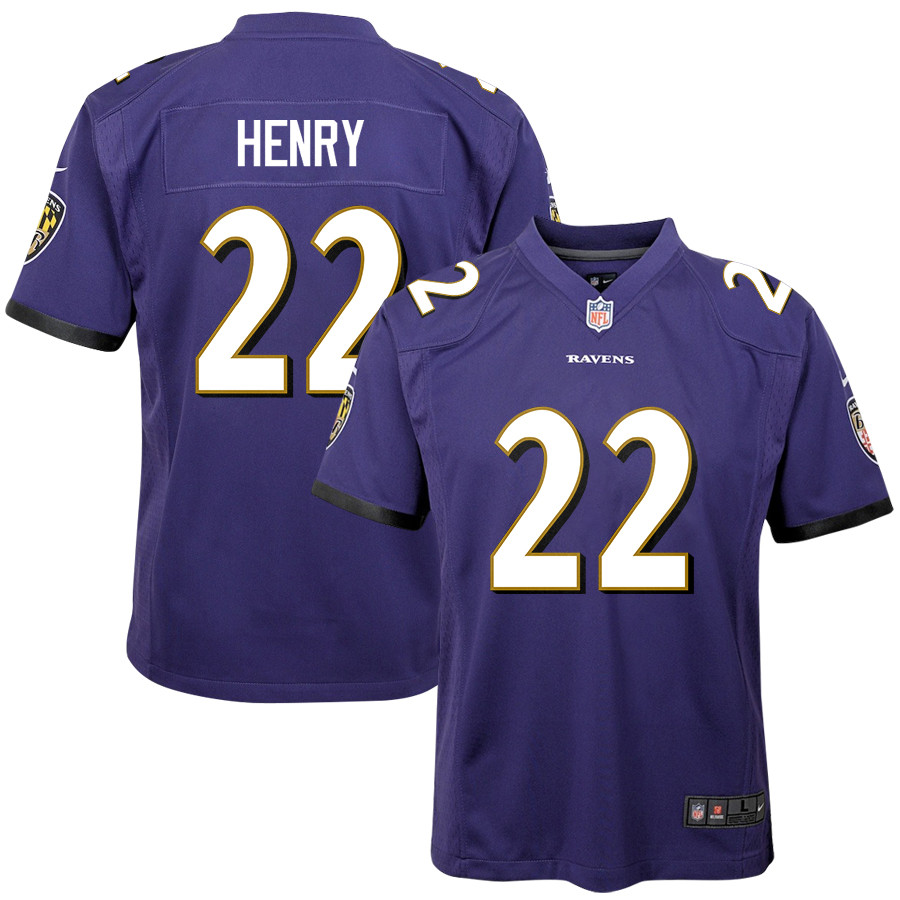 Derrick Henry 22 Baltimore Ravens Game YOUTH Jersey - Purple - JSDV526