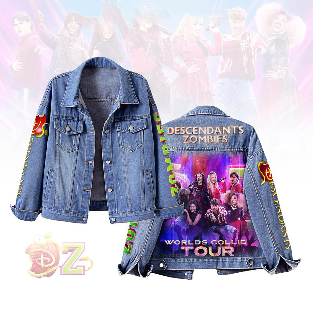 Descendants Zombies World Collied Tour Denim Jacket Zombies Merch Gifts For Her