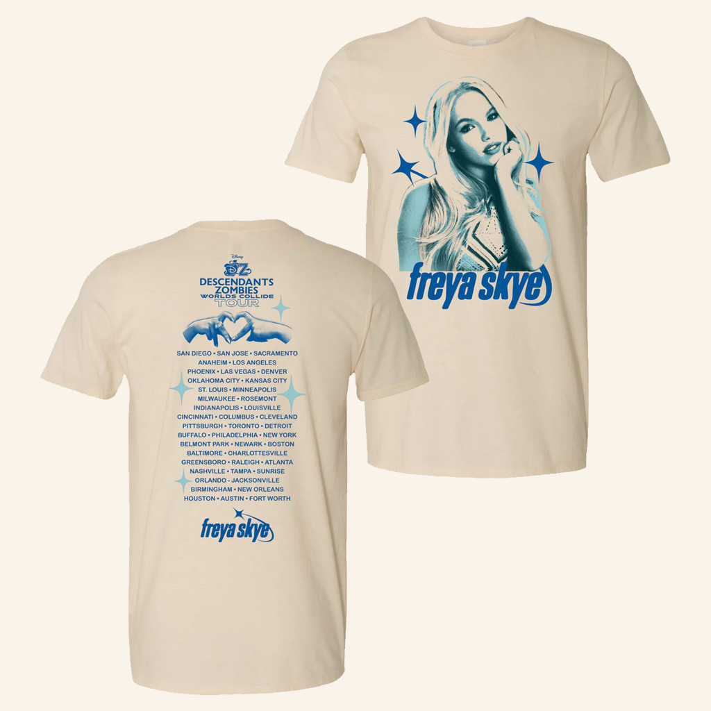 Descendants Zombies Worlds Collide Tour Merch Freya Skye Cast T-Shirt Gifts For Her