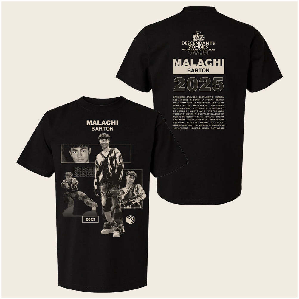 Descendants Zombies Worlds Collide Tour Merch Malachi Barton Cast T-Shirt Gifts For Fans