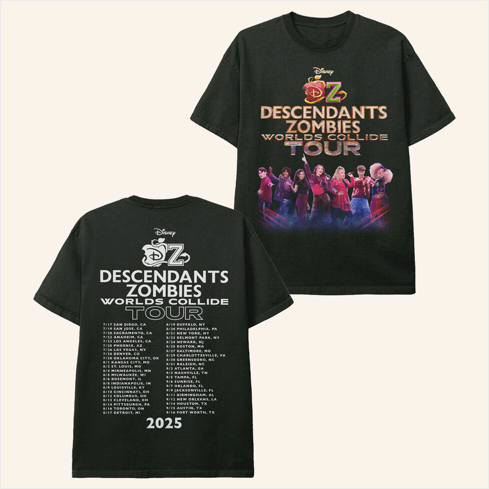 Descendants Zombies Worlds Collide Tour T-Shirt Descendants Zombies Worlds Collide Tour Merch