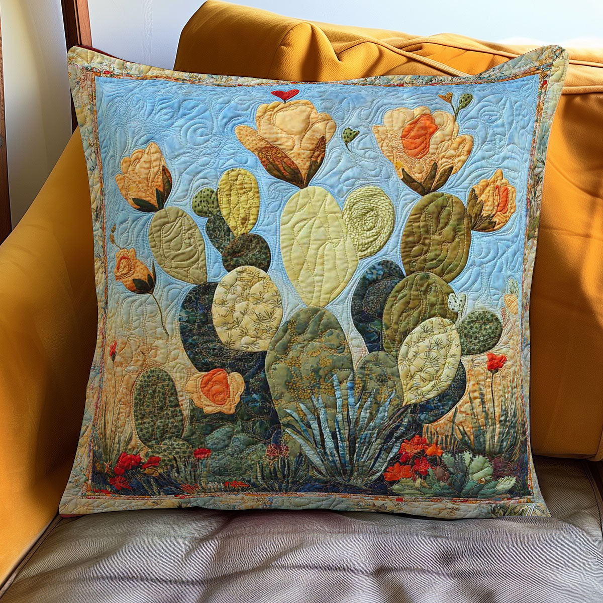 Desert Bloom Quilt Pillow Case Throw Pillow Cover Theme Christmas Presents For Her
