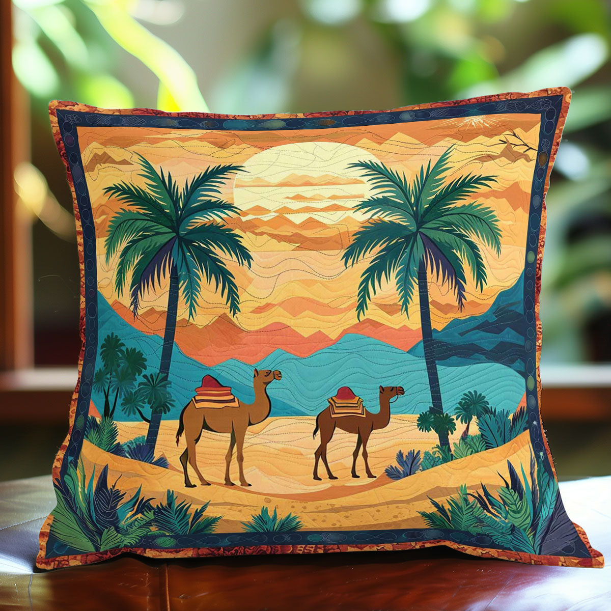 Desert Camel Quilt Pillow Case Items Cute Theme Christmas Gifts For Him Her