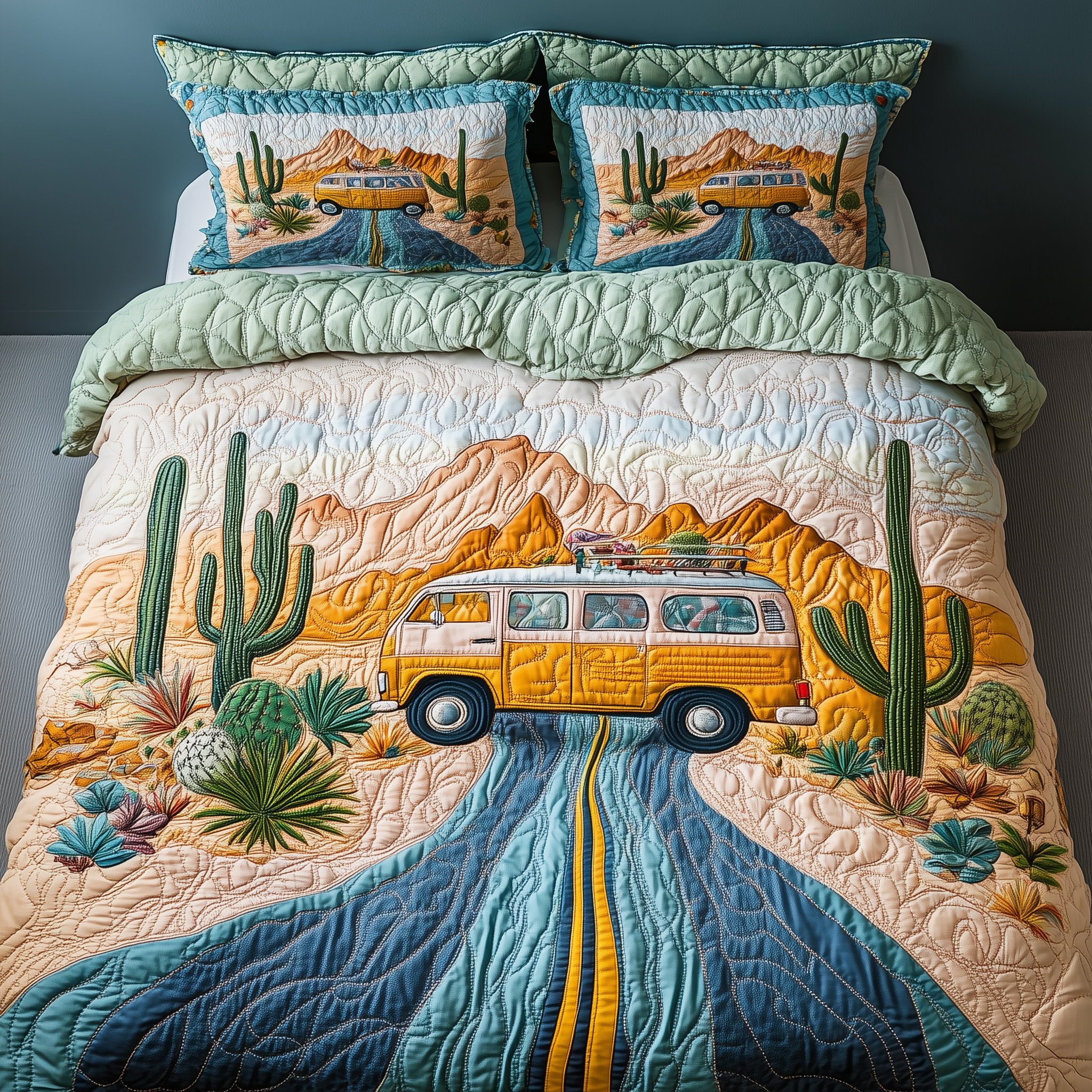 Desert Highway Quilted Bedding Set Duvet Cover Bedspread Set Item Good Mothers Day Gifts For Mom