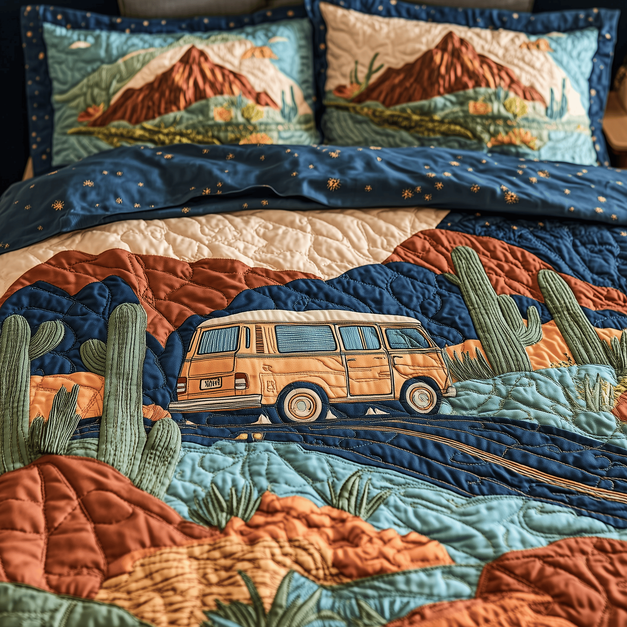 Desert Highway Quilted Bedding Set Duvet Cover Bedspread Set Item Mothers Day Gifts For Wife