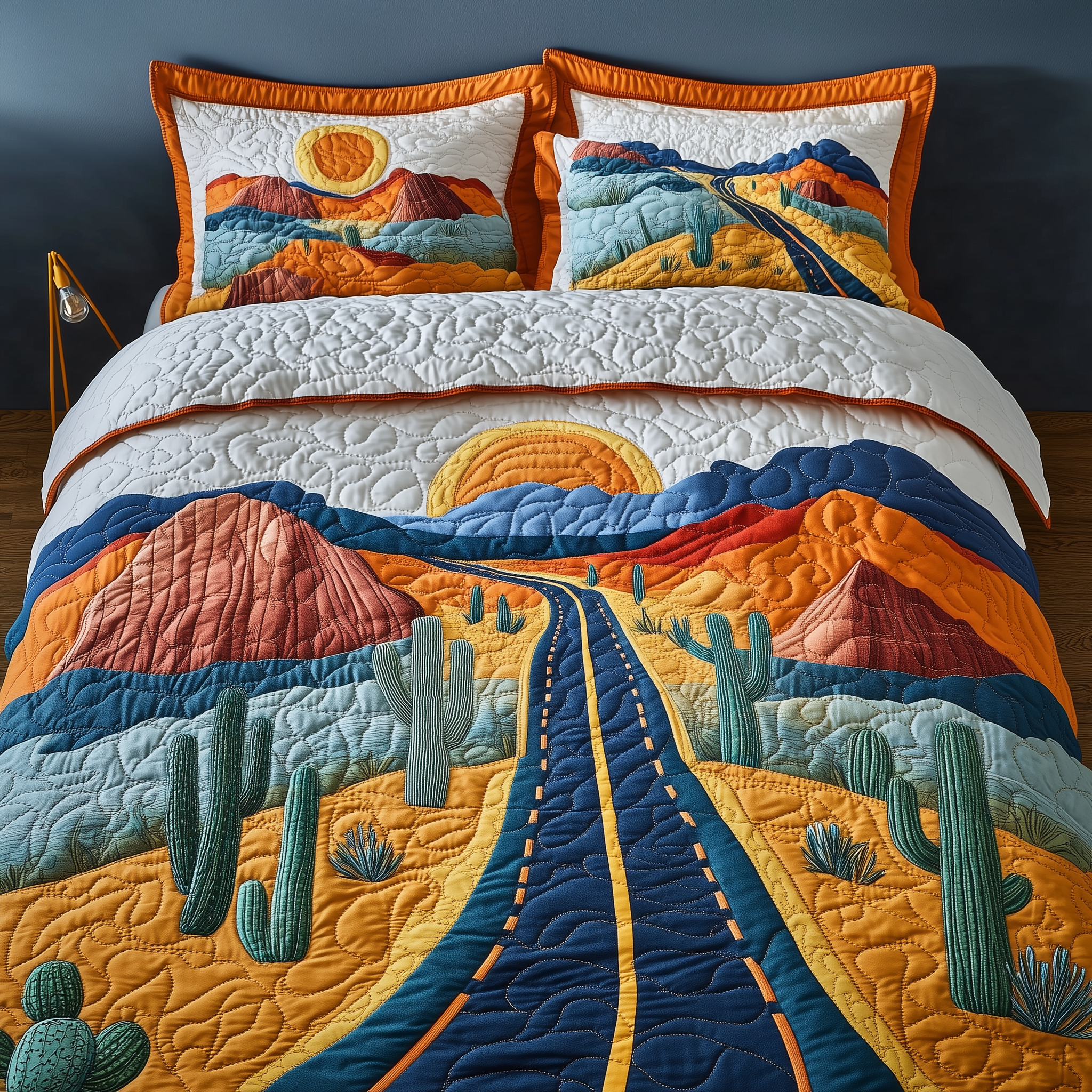Desert Highway Quilted Bedding Set Duvet Cover Bedspread Set Item Perfect Father's Day Gifts