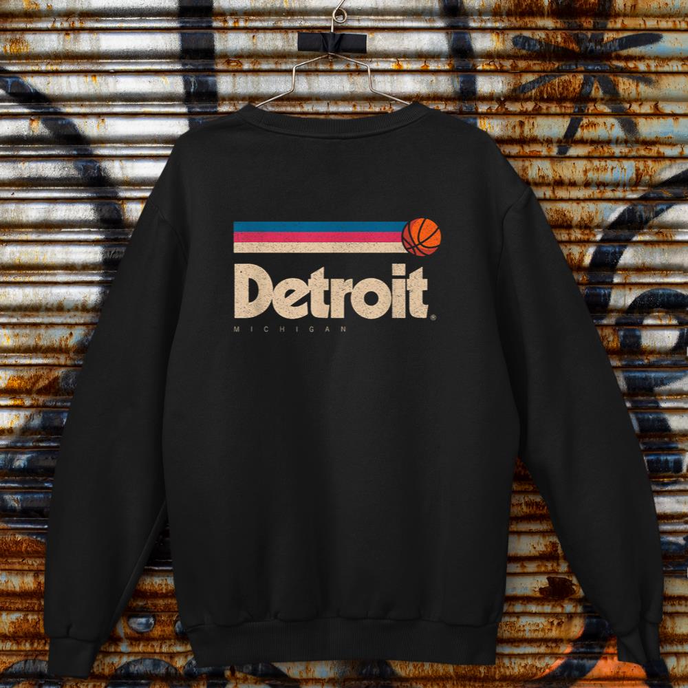 Detroit Basketball B-Ball City Michigan Retro Detroit Sweatshirt