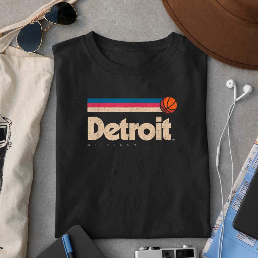 Detroit Basketball B-Ball City Michigan Retro Detroit T-Shirt