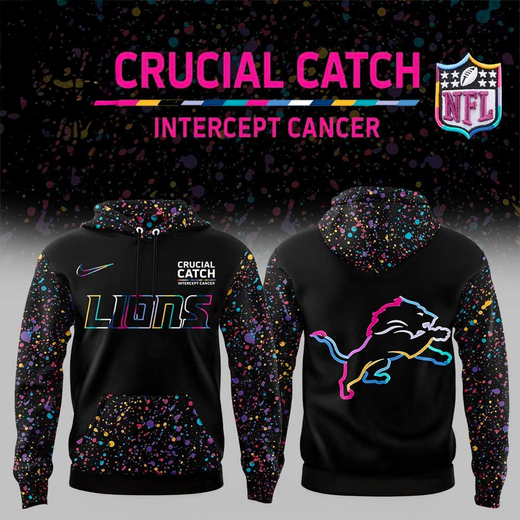 Detroit Lions 2025 NFl Crucial Catch Hoodie Detroit Lions Merch Football Fan Gift Ideas
