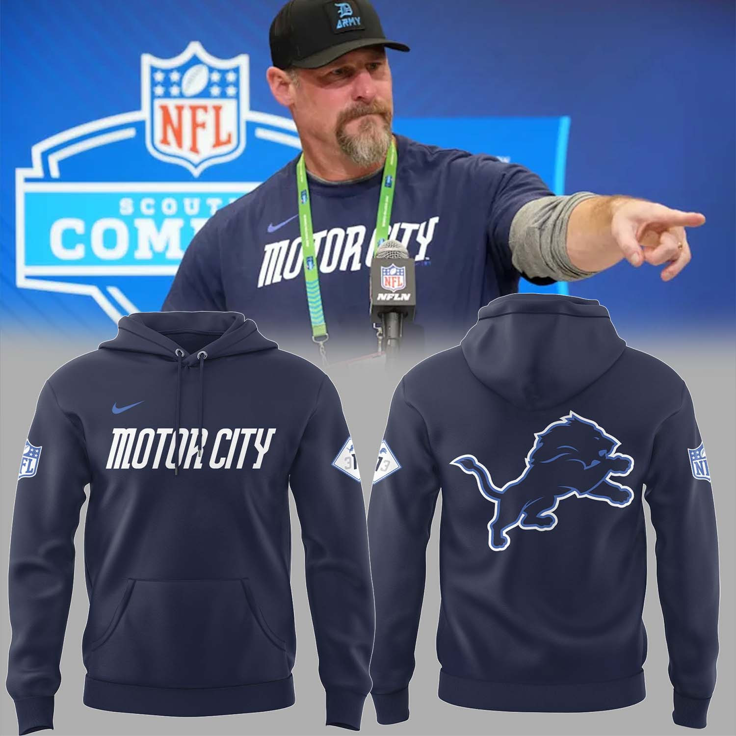 Detroit Lions 313 Motor City Hoodie Merch Gift