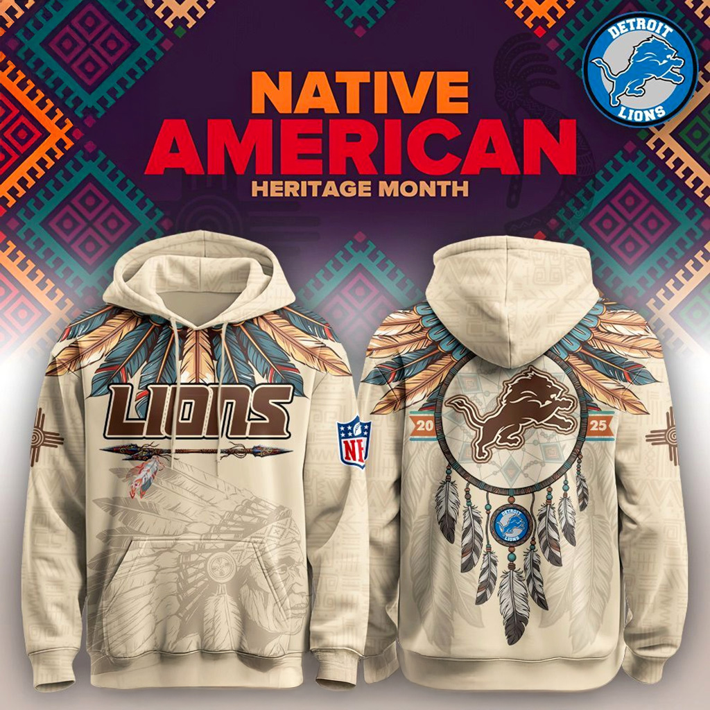 Detroit Lions Native American Heritage Month Hoodie Detroit Lions Merch Best Football Gifts