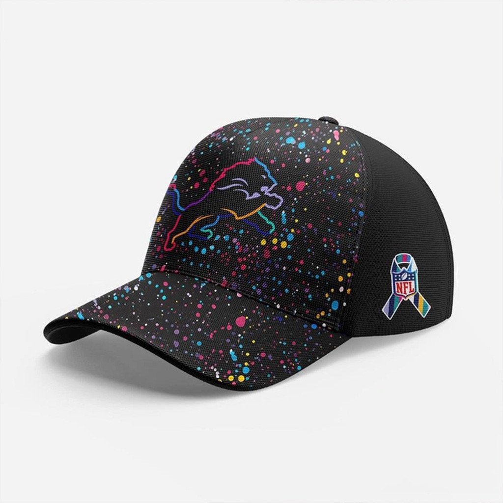 Detroit Lions NFL Crucial Catch 2025 Black Hat Detroit Lions Merch Gifts For Football Lovers
