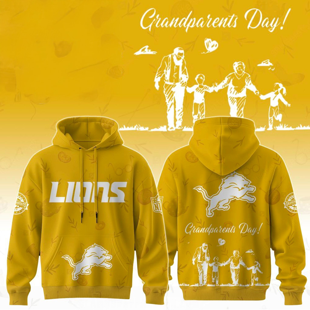 Detroit Lions X Grandparents Day 2025 Hoodie Detroit Lions Merch Grandparents Gifts