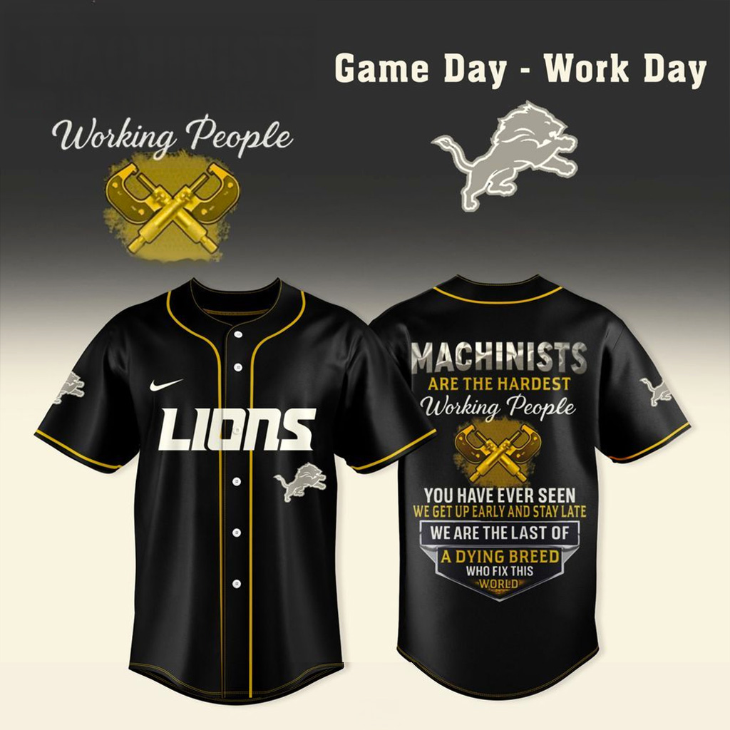 Detroit Lions X Machinists Are The Hardest Working People Jersey Detroit Lions Merch Fans Gifts