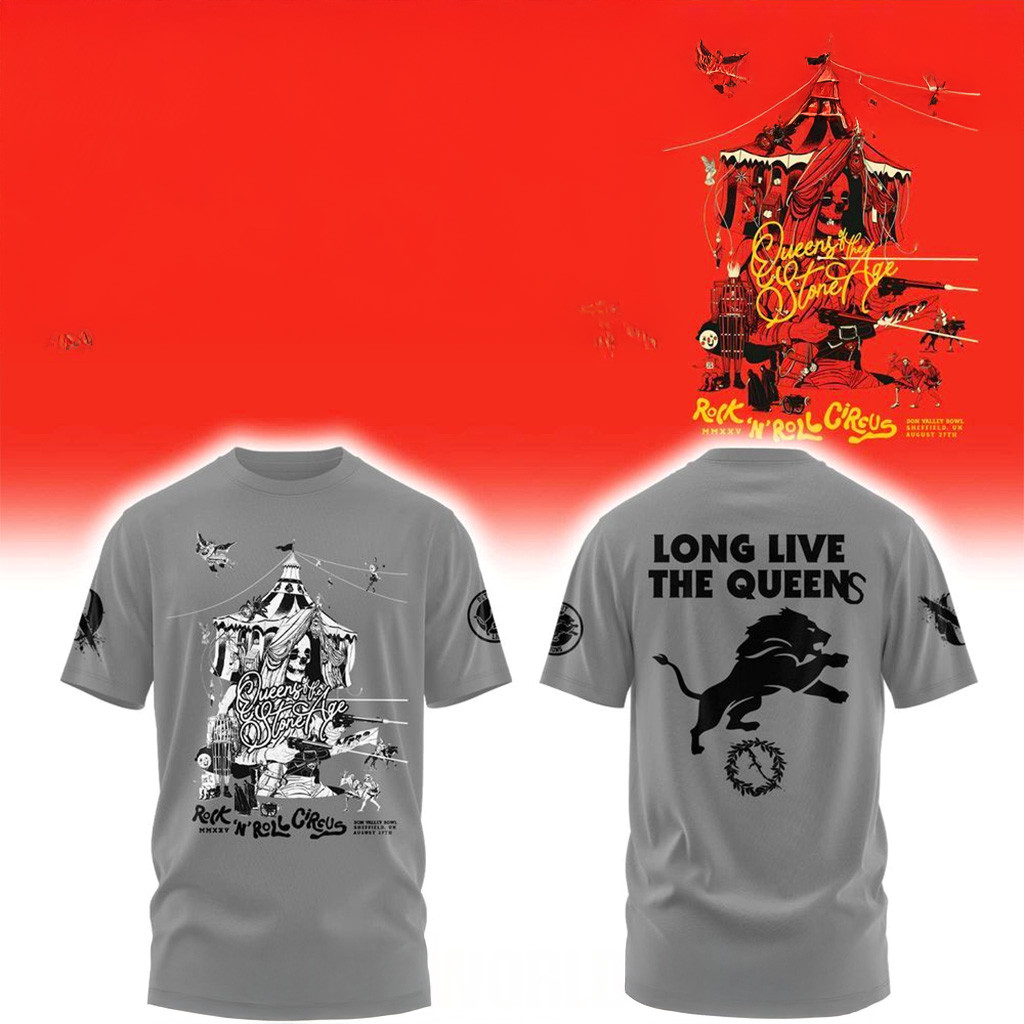 Detroit Lions X Queens Of The Stone Age Tour 2025 T-Shirt Detroit Lions Merch Fans Gifts