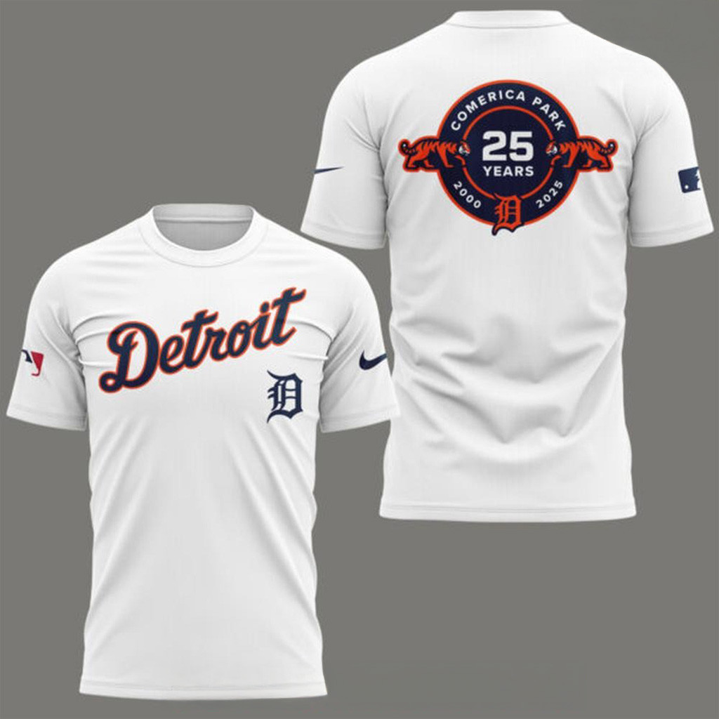 Detroit Tigers 25th Anniversary Of Comerica Park T-Shirt Detroit Tigers Merch Fans Gifts