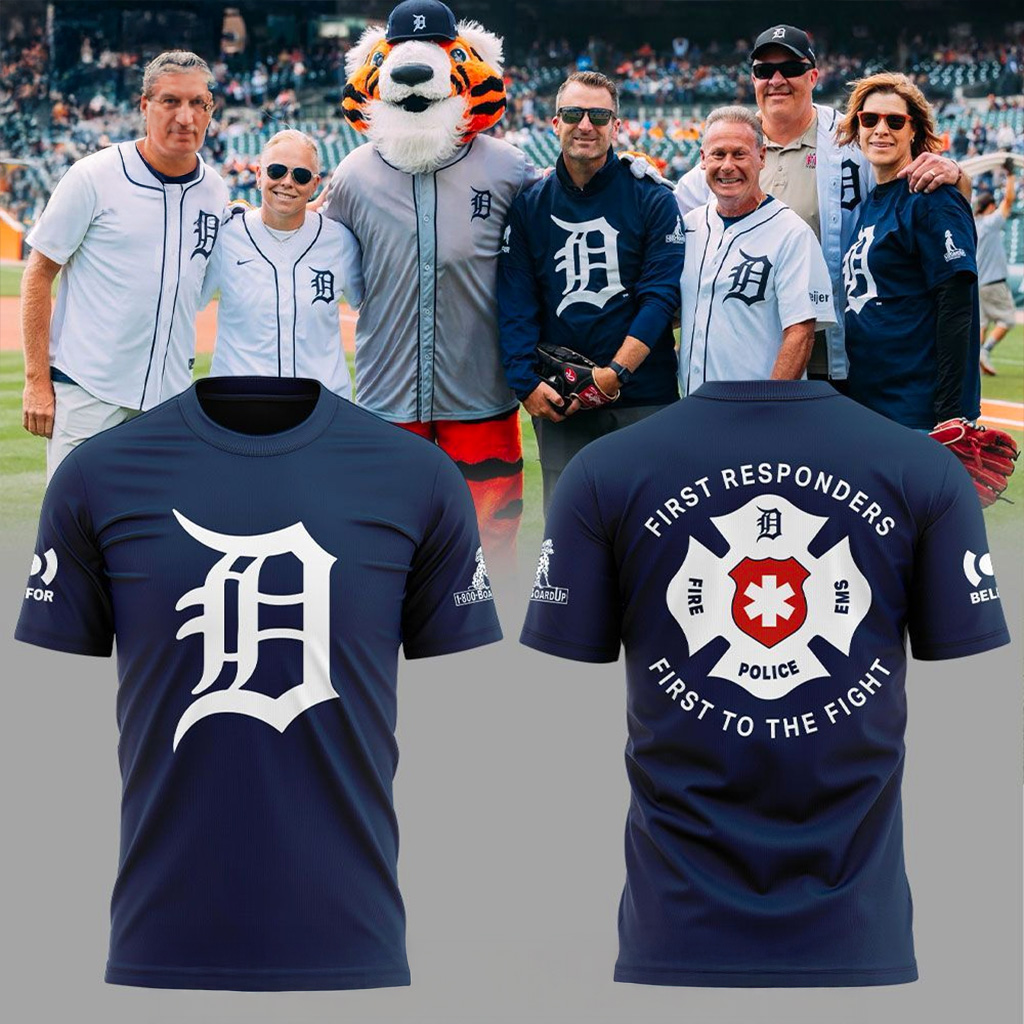 Detroit Tigers First Responders Day T-Shirt Detroit Tigers Merch Baseball Lover Gift Ideas