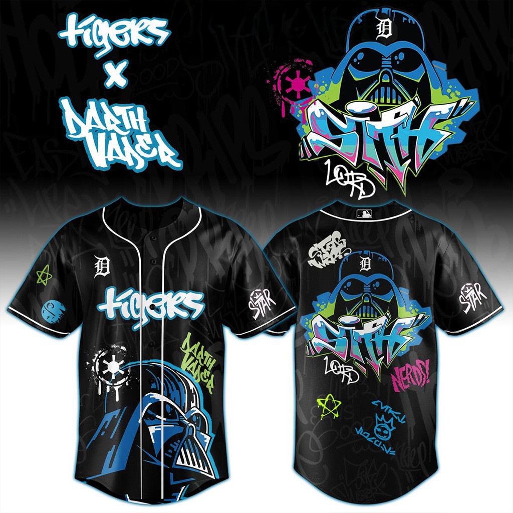 Detroit Tigers Graffiti Darth Vader 2025 Jersey Detroit Tigers Merch Gifts For Son