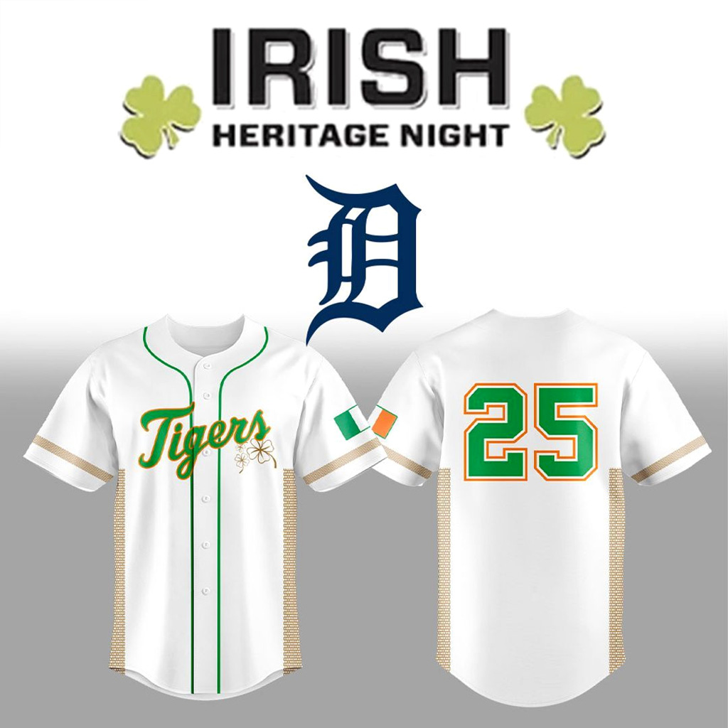 Detroit Tigers Irish Heritage Jersey Detroit Tigers Merch Gifts For Baseball Lovers