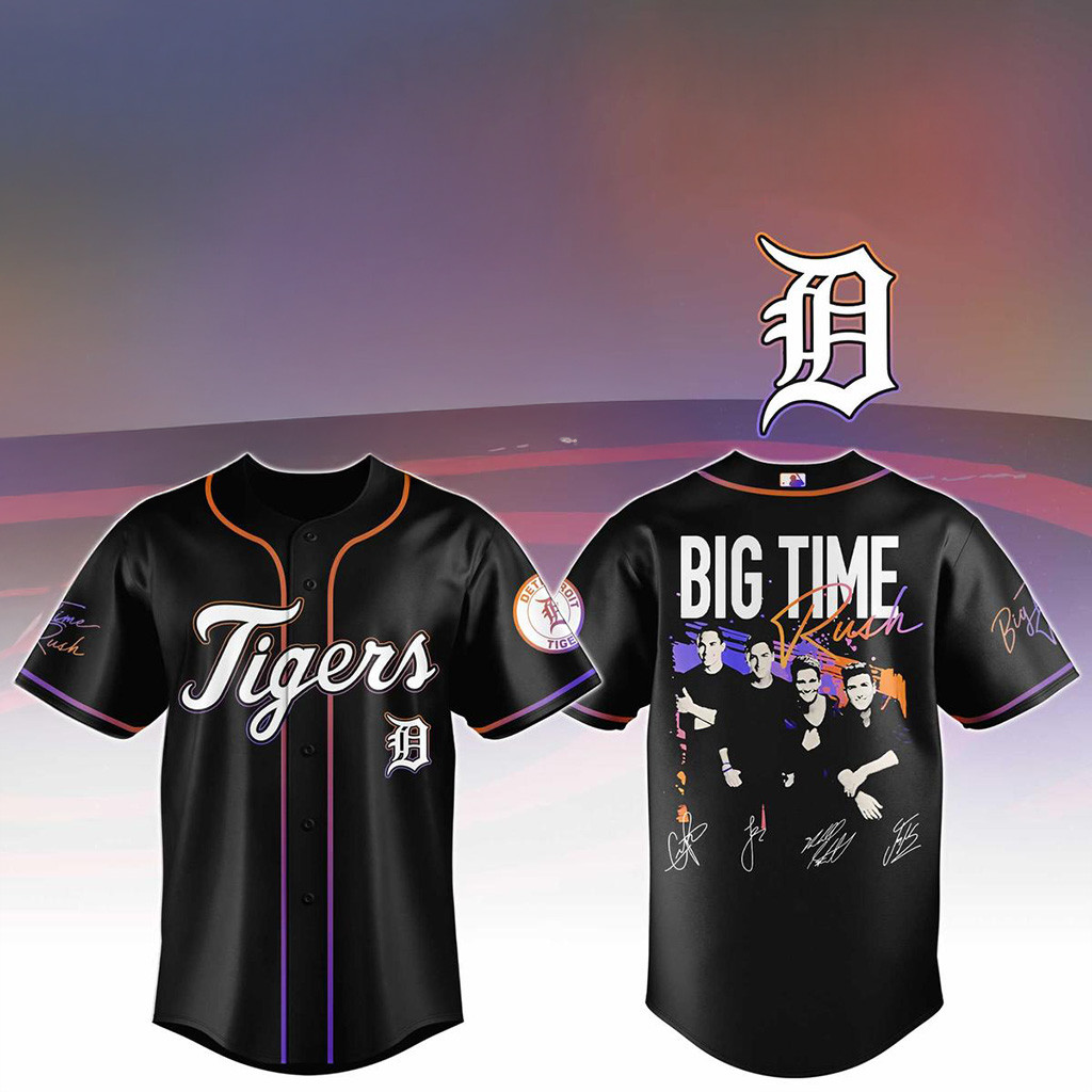 Detroit Tigers X Big Time Rush Tour 2025 Baseball Jersey Detroit Tigers Merch Gifts For Him